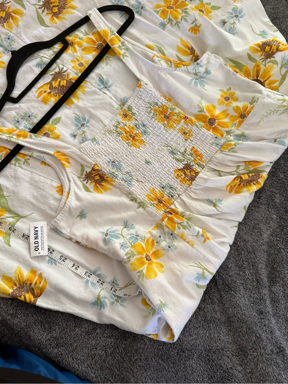 Old Navy White Floral Midi Dress with Yellow Sunflowers - Picture 12 of 12